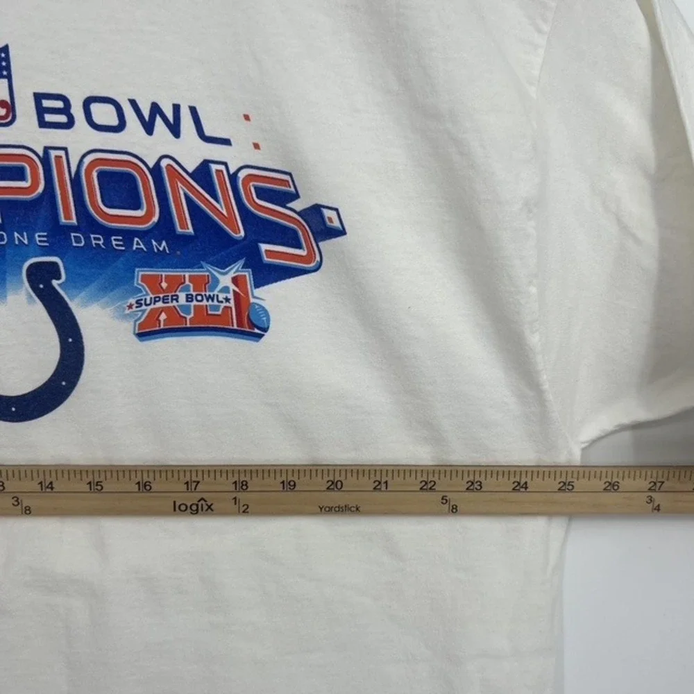 Y2K Reebok Men's 2XL Indianapolis Colts Super Bowl XLI‎ Champions White T-Shirt